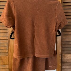 Stone Fox terry cloth terracotta tee/shorts set
